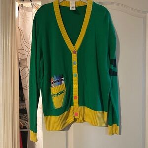 Crayola Colorful Button Green Cardigan